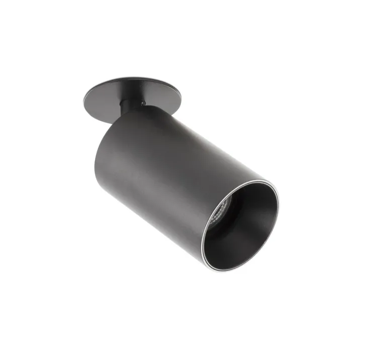 Applique ou Plafonnier, Stan , noir, orientable, encastrable, Ø6cm, H13,7cm - Faro