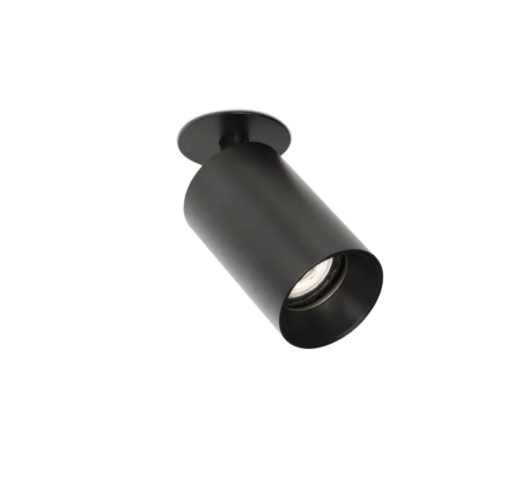 Applique ou Plafonnier, Stan , noir, orientable, encastrable, Ø6cm, H13,7cm - Faro