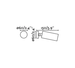 Applique ou plafonnier, Stan, noir, GU10, orientable, Ø6cm, H15cm - Faro