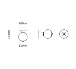 Applique ou plafonnier, Stem x1, Transparent, laiton brossé, Ø11cm, H15cm - SkLO Studio