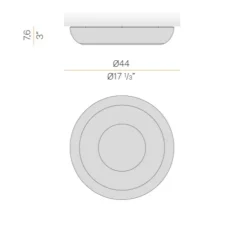 Applique ou plafonnier, Superbold 44, noir, IP40, LED, dim, 2700K, 1414 lm, Ø44cm, H7,6cm - Panzeri