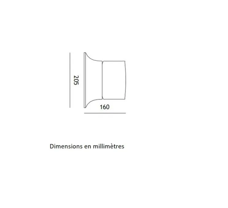 Applique ou plafonnier, Swinger 1200, Carmin, IP44, Ø20,5cm, H16cm - Toscot