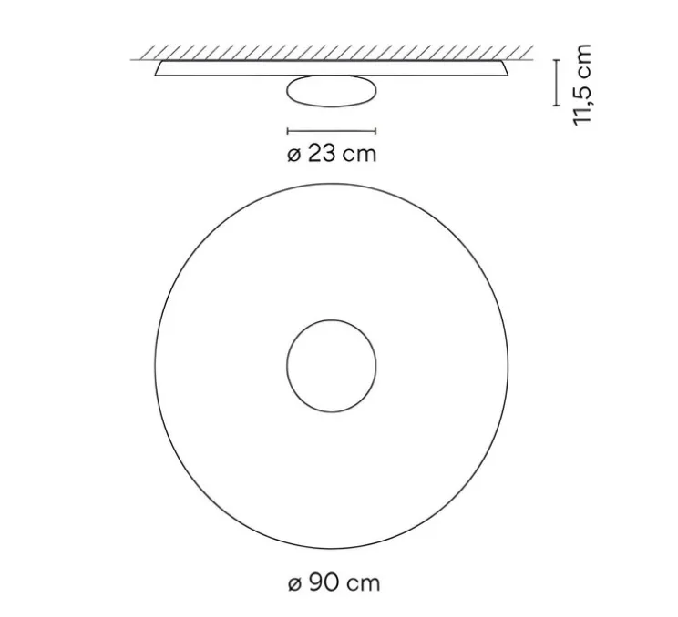Applique ou plafonnier, Top 1170, blanc, LED, 3500K, 4244lm, Ø90cm, P11,5cm - Vibia