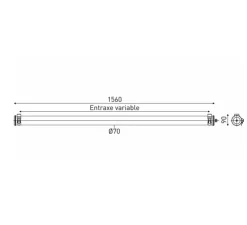 Applique ou plafonnier, Turner 70, argent et transparent, IP66, LED, dim, 3000K, 2500 lm, L156cm, H9cm-Sammode