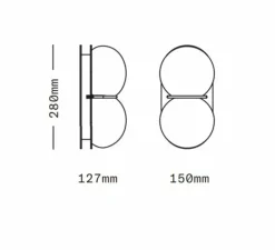 Applique ou plafonnier, Twin 2.0, Bleu, laiton brossé, L15cm, H28cm - SkLO Studio