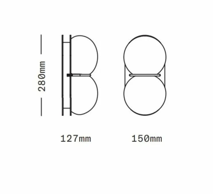 Applique ou plafonnier, Twin 2.0, Bleu, laiton brossé, L15cm, H28cm - SkLO Studio