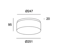 Applique ou plafonnier, Vetro, blanc, IP44, LED, 3000k, 1250 lm, Ø25,1cm, H9,5cm - LEDs C4
