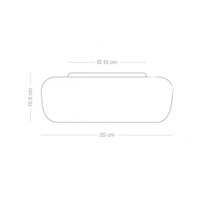 Applique ou plafonnier, Verre soufflé opale, blanc, IP21, H25cm, P10,5cm - Zangra