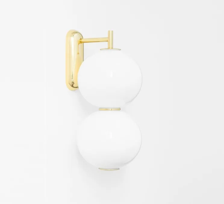 Applique, Pearl E, blanc, or, LED, 590 lm, 2700 K, Ø18cm, H40cm - Formagenda