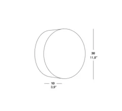 Applique, plafonnier, GEA 30 A, bois naturel de cerisier, LED, Ø30cm, H10cm - LZF