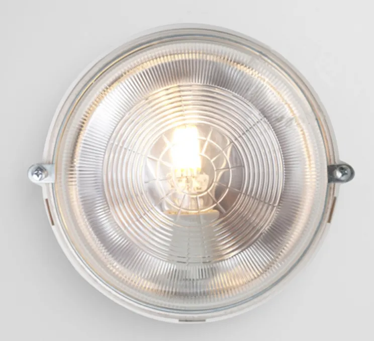 Applique, plafonnier, light.o.127, blanc, verre transparent, IP54, Ø17cm, P11cm - Zangra