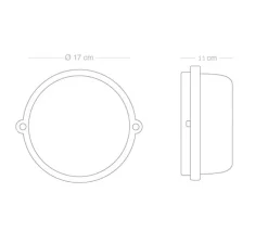 Applique, plafonnier, light.o.127, blanc, verre transparent, IP54, Ø17cm, P11cm - Zangra