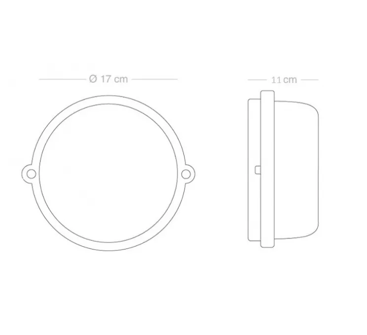 Applique, plafonnier, light.o.127, blanc, verre transparent, IP54, Ø17cm, P11cm - Zangra