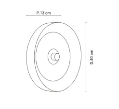 Applique, plafonnier, Portinatx, blanc, Ø40cm, H13cm - Market Set