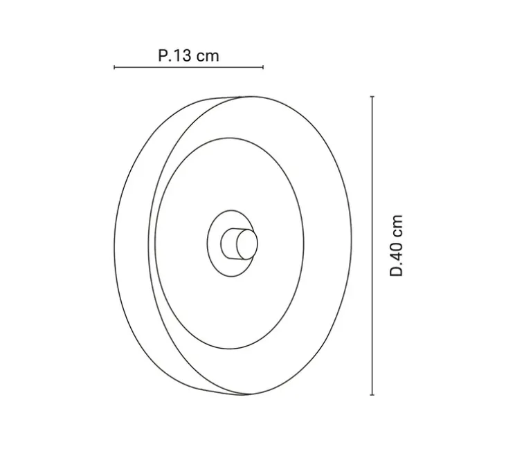 Applique, plafonnier, Portinatx, blanc, Ø40cm, H13cm - Market Set