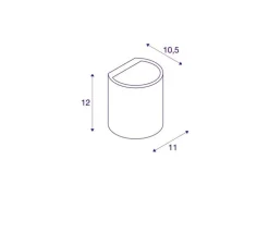 Applique, plâtre, prêt à peindre, Plastra 104, blanc, Ø11cm, H12cm - SLV