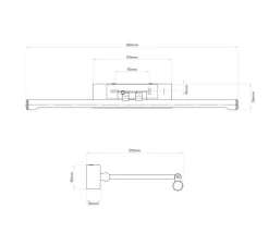 Applique pour tableaux, Goya 460 Led, chrome poli, LED, dim, 2700k, 821 lm, L46cm, H5,6cm - Astro