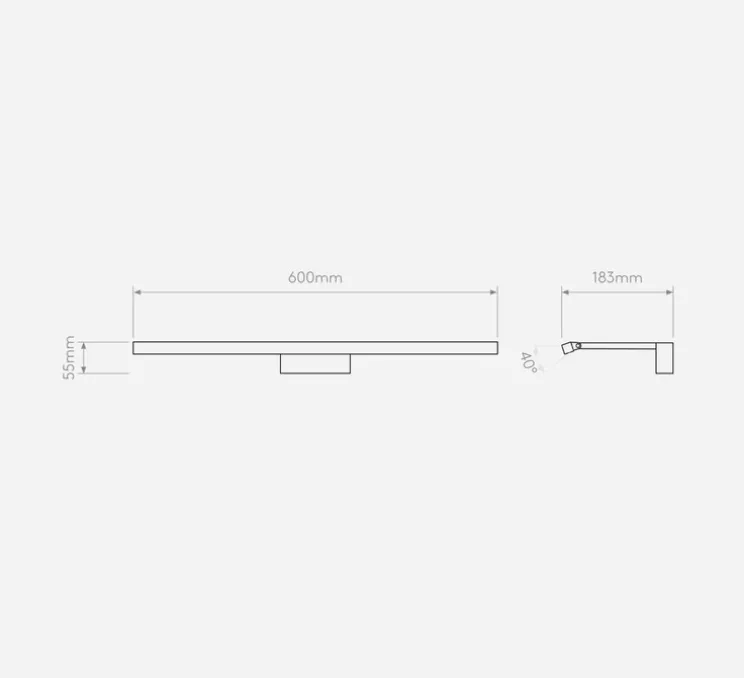 Applique pour tableaux, Mondrian 600, noir mat, LED, 2700K, 214 lm, L60cm, H5,5cm - Astro