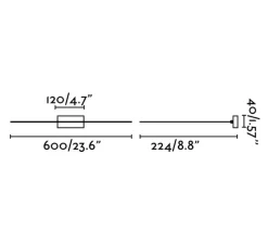 Applique tableau, Magritte, niquel mate, LED, 3000K, 750lm, L60cm, H5cm - FARO
