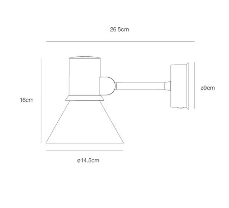 Applique, TYPE 80, noir mat, 2700K, L26,5cm, H14,5cm - Anglepoise