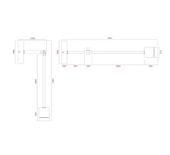 Applique u plafonnier, Light.036, noir, L42cm, H34,9cm - Zangra