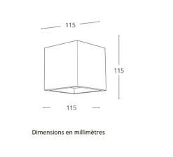 Applique, Vertbois, plâtre, prêt à peindre, Charlotte, Square Simple, blanc, L11,5cm, H11,5cm - Nedgis