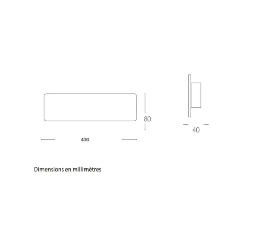 Applique, Vertbois, plâtre, prêt à peindre, Anaïs M, blanc, LED, 4000K, 1400 lm, L40cm, H8cm - Nedgis