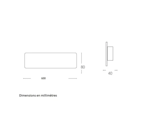 Applique, Vertbois, plâtre, prêt à peindre, Anaïs L, blanc, LED, 3000-4000K, 2200 lm, L60cm, H8cm - Nedgis
