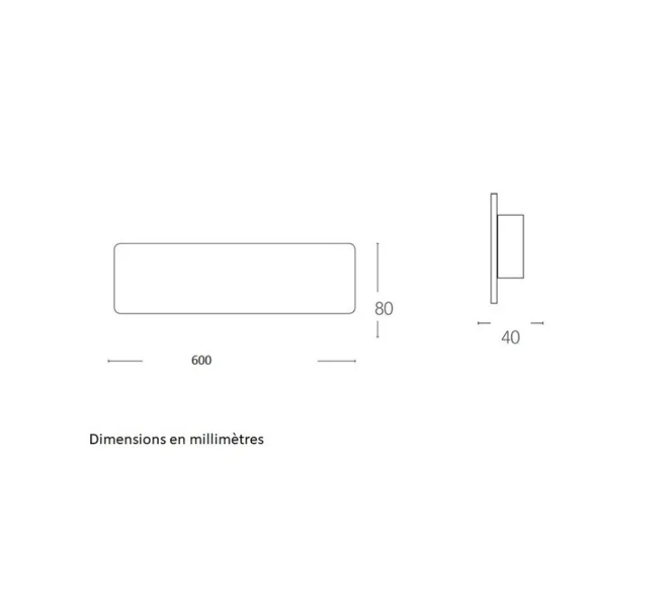 Applique, Vertbois, plâtre, prêt à peindre, Anaïs L, blanc, LED, 3000-4000K, 2200 lm, L60cm, H8cm - Nedgis