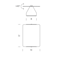 Applique, Volet Pivotant Simple, noir, L17cm, H13cm, interrupteur - Charlotte Perriand - Nemo Lighting