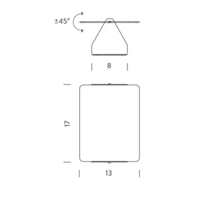 Applique, Volet Pivotant Simple, noir, L17cm, H13cm, interrupteur - Charlotte Perriand - Nemo Lighting