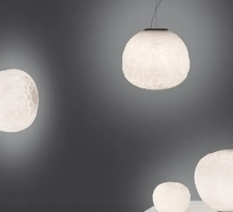 Applique-plafonnier, Météorite, blanc,verre, IP44, Ø15cm - Artemide