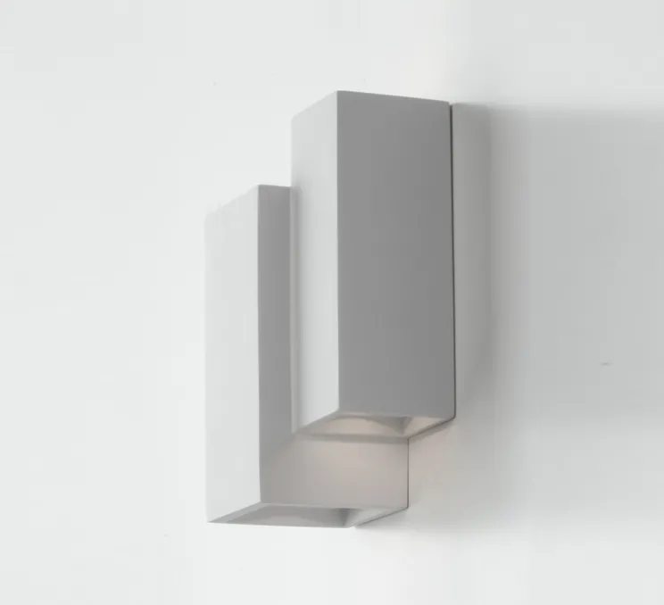 Applique,Vertbois, plâtre, prêt à peindre, Charlotte Double, blanc, L16cm, H22cm - Nedgis