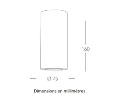 Applique,Vertbois, plâtre, prêt à peindre, Isaline S, blanc, Ø7,5cm, H16cm - Nedgis