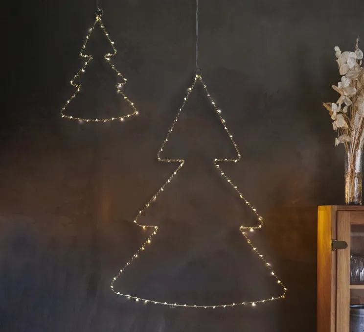 Arbre de Noël, lumineux, Liva, or, LED, H70cm - Sirius