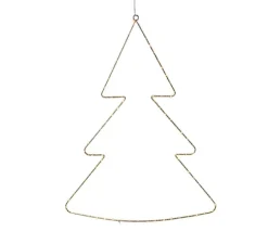 Arbre de Noël, lumineux, Liva, or, LED, H70cm - Sirius
