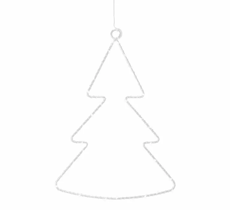 Arbre de Noël, lumineux, Liva, blanc, LED, H30cm - Sirius