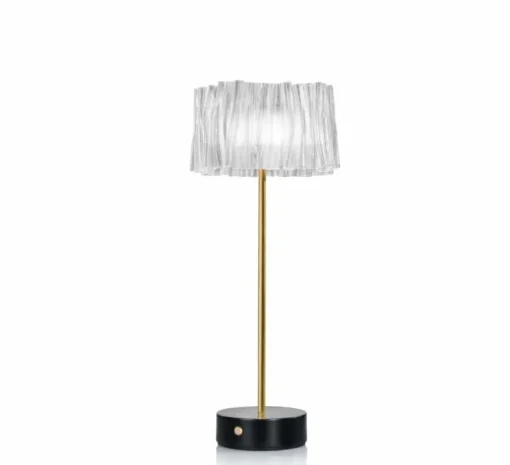 Baladeuse, Accordéon, noir, laiton, LED, dim, 2700K, 150 lm, Ø13cm, H32,7cm - Slamp