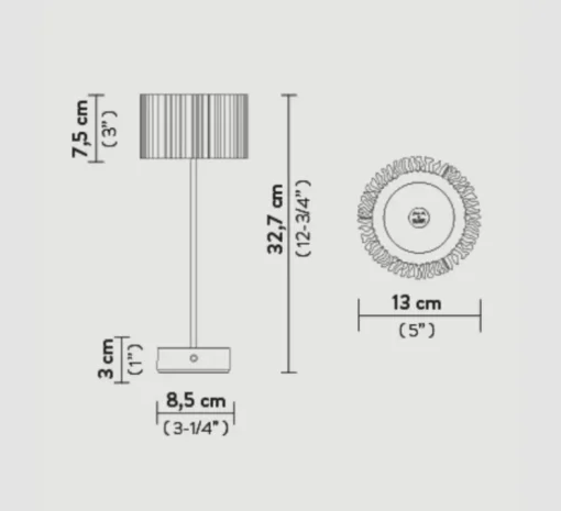 Baladeuse, Accordéon, noir, laiton, LED, dim, 2700K, 150 lm, Ø13cm, H32,7cm - Slamp