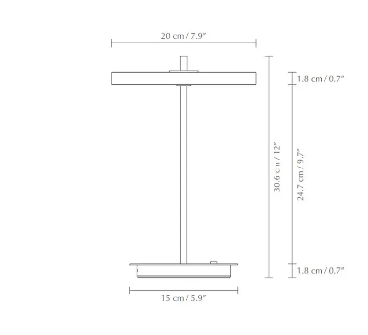 Baladeuse, Asteria Move, anthracite, LED, 3000K, 5-60lm, Ø20cm, H30,6cm - Umage