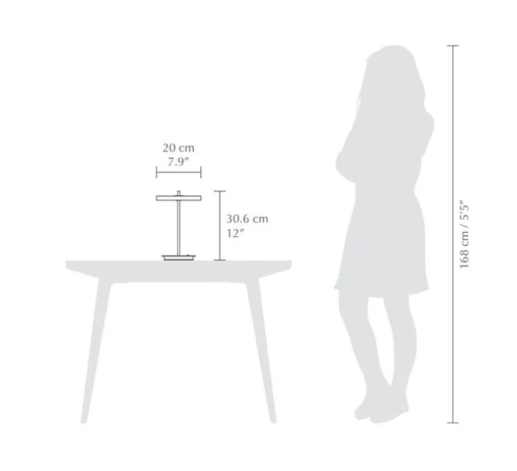 Baladeuse, Asteria Move, anthracite, LED, 3000K, 5-60lm, Ø20cm, H30,6cm - Umage