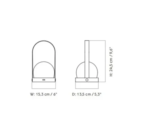 Baladeuse, d'extérieur, Carrie, rouge, IP44, LED, dim, 2700K, 250 lm, Ø13,5cm, H24,5cm - Audo Copenhagen