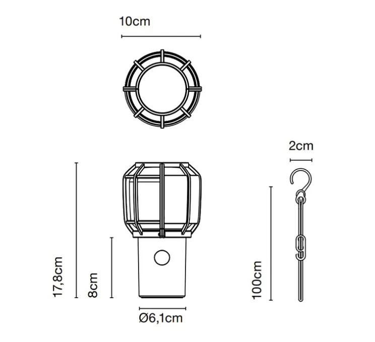 Baladeuse, d'extérieur, Chispa, noir, IP44, LED, 2700K, 110lm, Ø10cm, H17,8cm - Marset