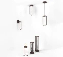 Baladeuse, d'extérieur, In Vitro Unplugged, marron foncé, IP65, LED, 2700K, 182lm, Ø13,2cm, H39,3cm - Flos