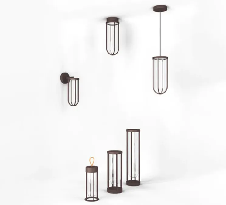 Baladeuse, d'extérieur, In Vitro Unplugged, marron foncé, IP65, LED, 2700K, 182lm, Ø13,2cm, H39,3cm - Flos