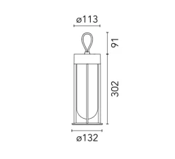 Baladeuse, d'extérieur, In Vitro Unplugged, marron foncé, IP65, LED, 2700K, 182lm, Ø13,2cm, H39,3cm - Flos