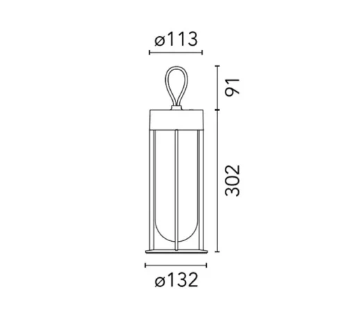 Baladeuse, d'extérieur, In Vitro Unplugged, marron foncé, IP65, LED, 2700K, 182lm, Ø13,2cm, H39,3cm - Flos