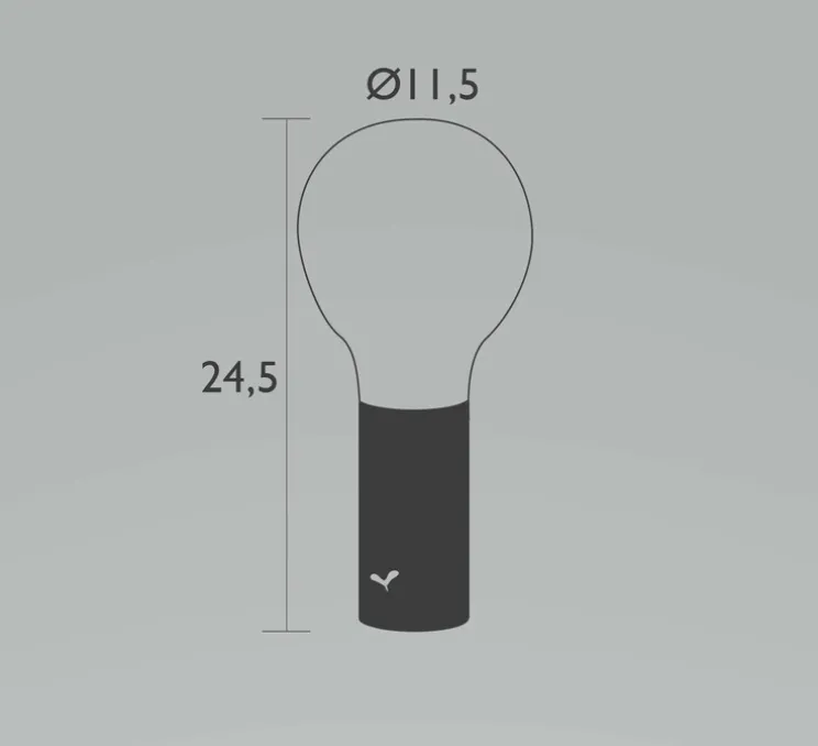 Baladeuse, d'extérieur, Lampe H24 avec support applique, Cerise Noire, IP54, LED, 3000K-6000K, 70 lm, Ø11,5cm, H24,5cm - Fermob