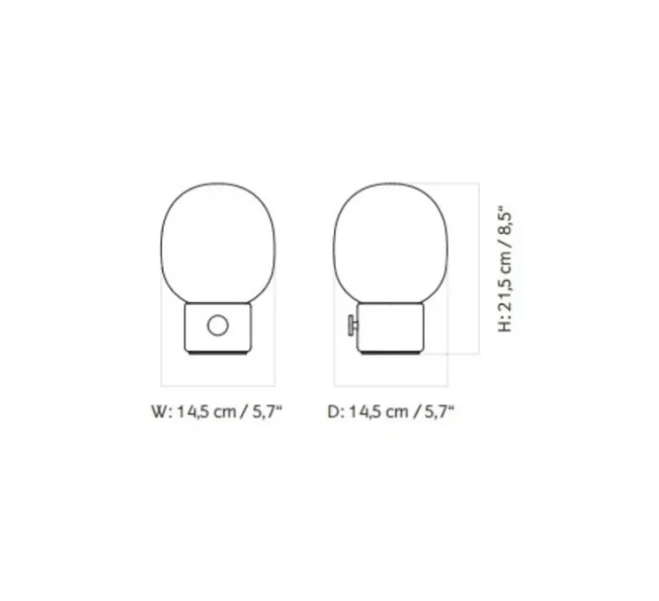 Baladeuse, JWDA , blanc albâtre, opalin mat, Ø14,5cm, H21,5cm - Audo Copenhagen