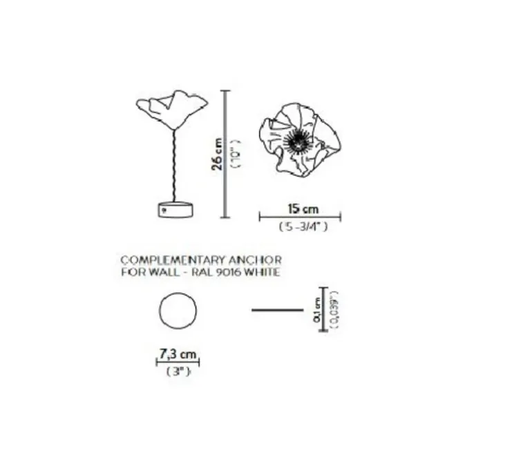Baladeuse, La Fleur, blanc, LED, dim, 2700K, 150 lm, Ø15cm, H26cm - Slamp